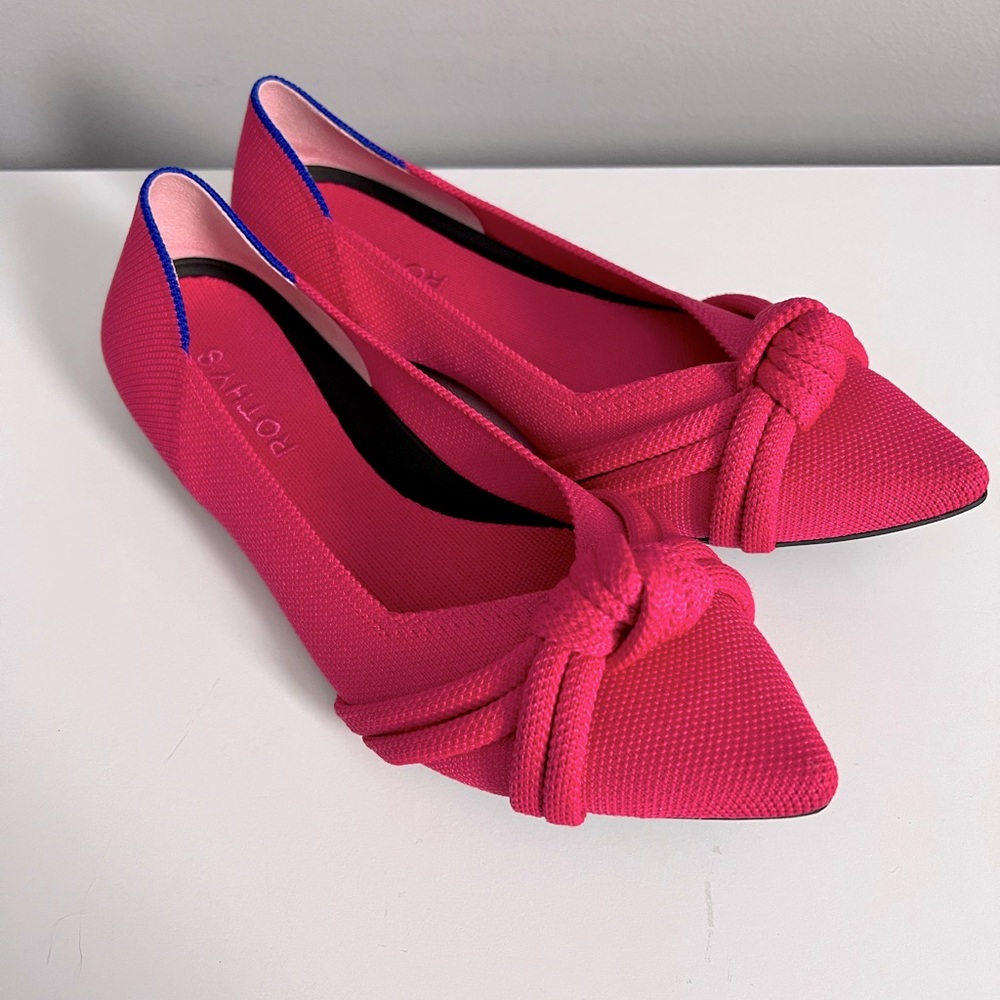 Rothy's Women's Knot Point Flats Hot Pink Pre Owned